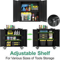 10-Piece Heavy Duty Steel Garage Cabinet System | All-In-One Modular Garage Cabinet Set for Ultimate Workshop Organization | Easy Assembly Garage Storage Cabinets & Tool Bench (Black) — product view 8