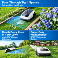 Goat O1000 RTK Robot Lawn Mower, Perimeter Wire Free Vision Robotic Lawnmower for 1/4 Acres Lawn, Automated Mapping, APP Control, 3D Obstacle Avoidance, Zero-Edge Cutting — product view 3