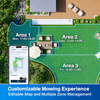 Goat O1000 RTK Robot Lawn Mower, Perimeter Wire Free Vision Robotic Lawnmower for 1/4 Acres Lawn, Automated Mapping, APP Control, 3D Obstacle Avoidance, Zero-Edge Cutting — product view 6