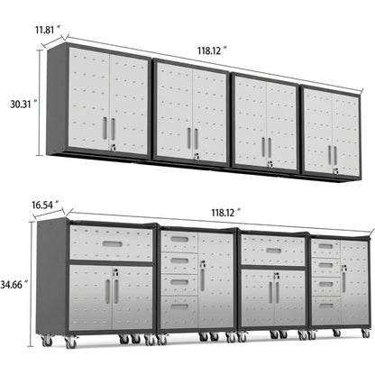 Garage Cabinet System | Heavy Duty Steel All-In-One Modular Garage Cabinet Set for Ultimate Workshop Organization | Easy Assembly Garage Storage Cabinets & Tool Bench — product view 9