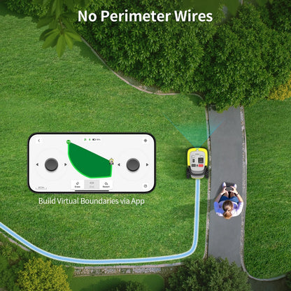 Robot Lawn Mower, RTK+AI Vision Robot Mower for Accurate Navigation & Obstacle Avoidance, No Perimeter Wire, Smart APP Control, Automatic Grass Cutting for Large Lawns, 55% Slopes, 52Db Quiet — product view 7