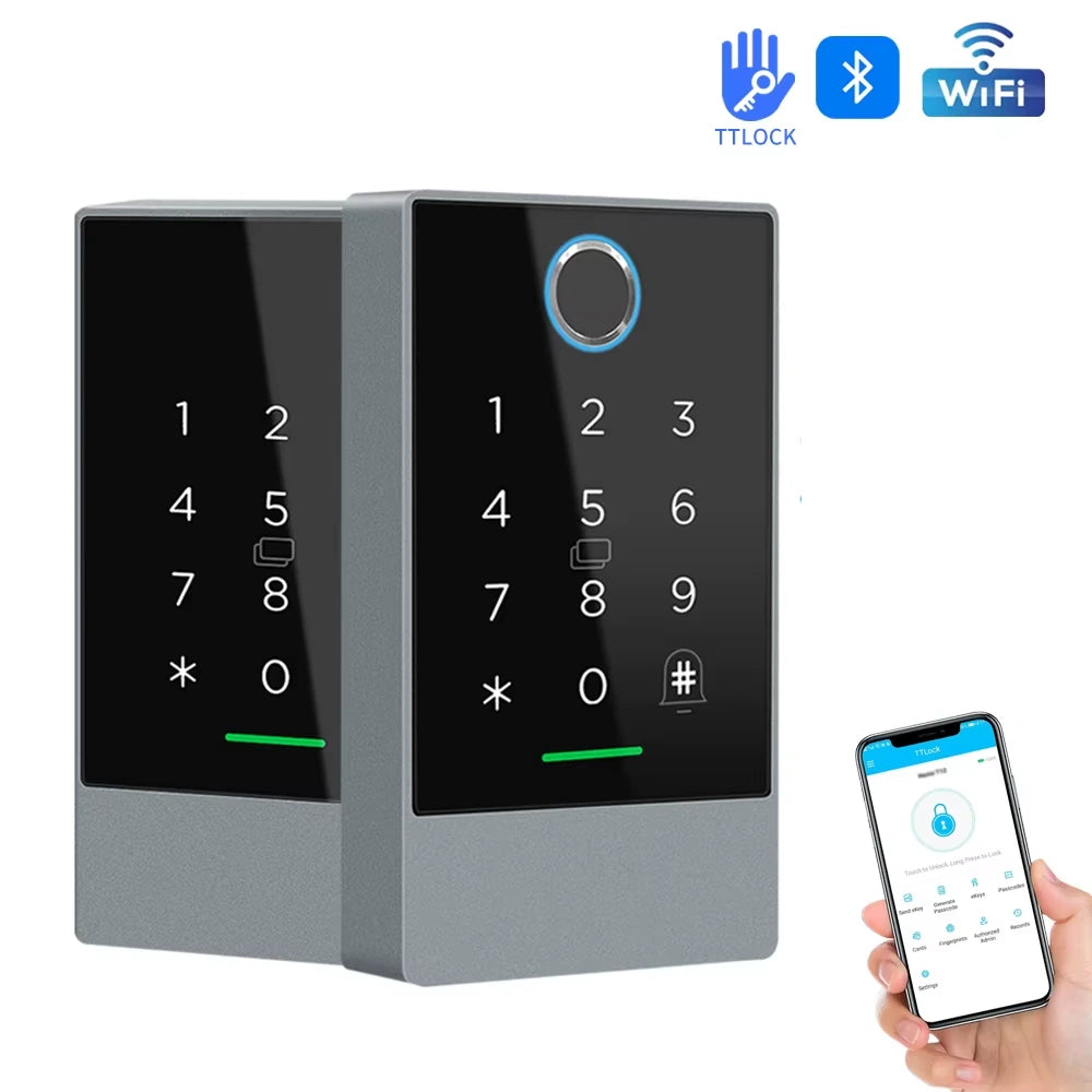 Wifi+Bluetooth Ttlock K3W K3FW K3QW Smart Lock Keypad Waterproof Smart Lock App Alexa Fingerprint Code RFID Card Access Control — product view 3