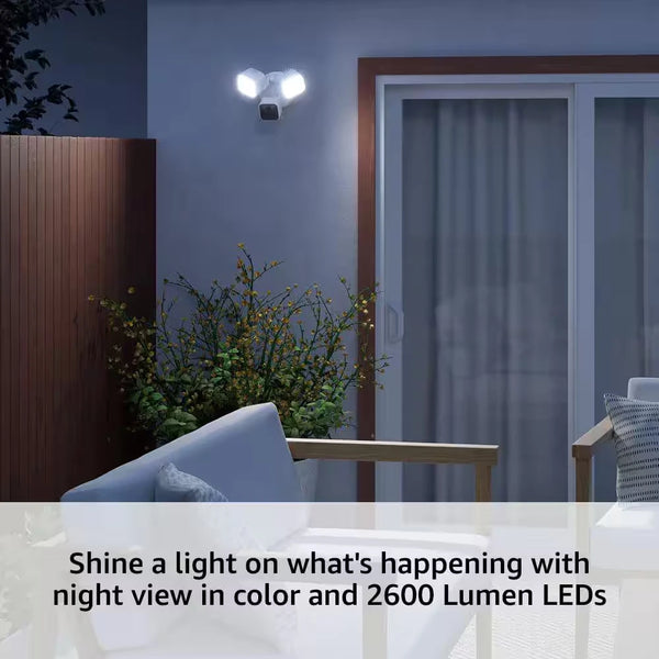 Blink Wired Floodlight Security Camera 2600 Lumens – White