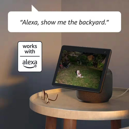 Wired Floodlight Camera - Smart Security Camera, 2600 Lumens, HD Works with Alexa - 1 Camera (White) — product view 4
